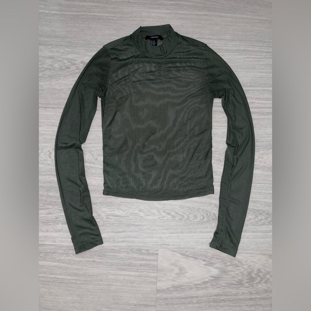 Dark Green Long Sleeve Top